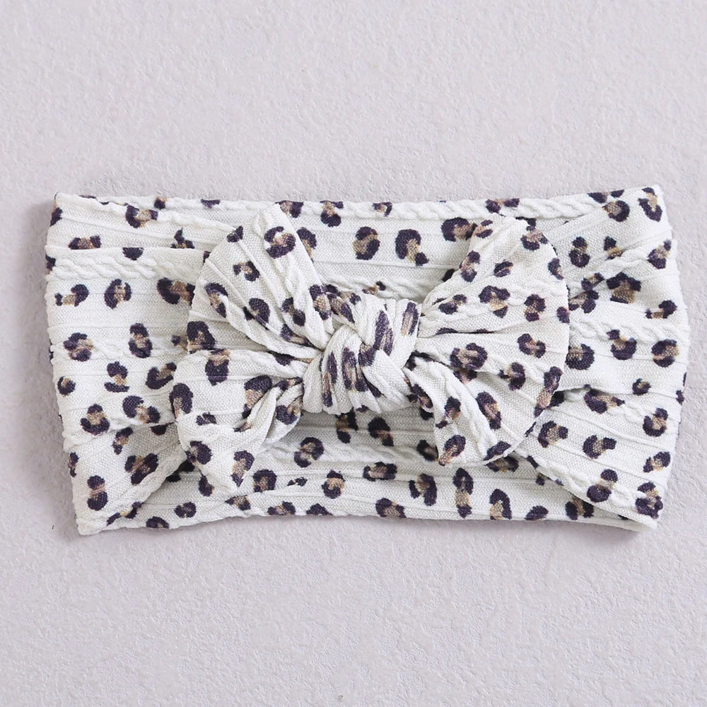 Bow Print Baby Headband Set