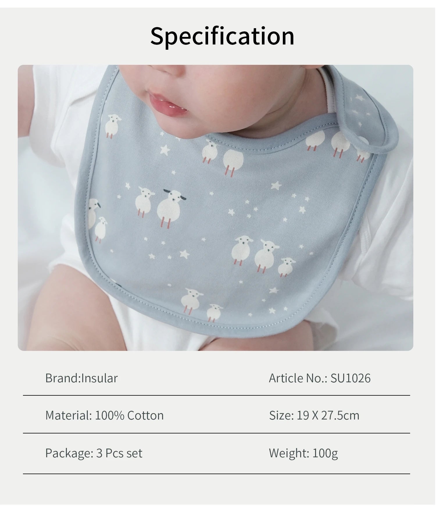 Everyday Cotton Bib Set – 3 Pack - Dog