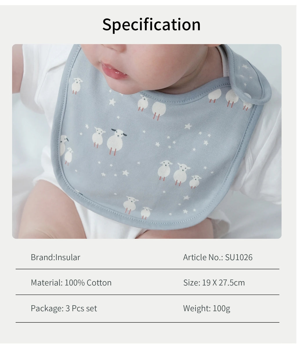 Everyday Cotton Bib Set – 3 Pack - Swans