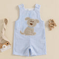 Little Pup Embroidered Overall Romper