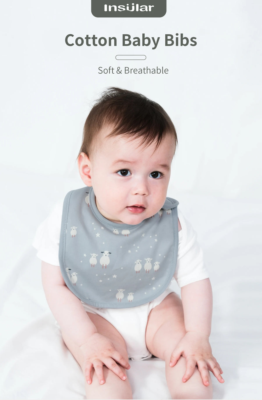 Everyday Cotton Bib Set – 3 Pack - Seagulls, product view 17
