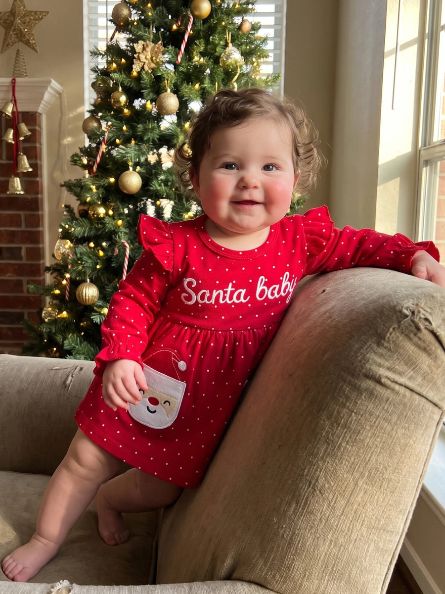 Santa Baby Skirted Romper