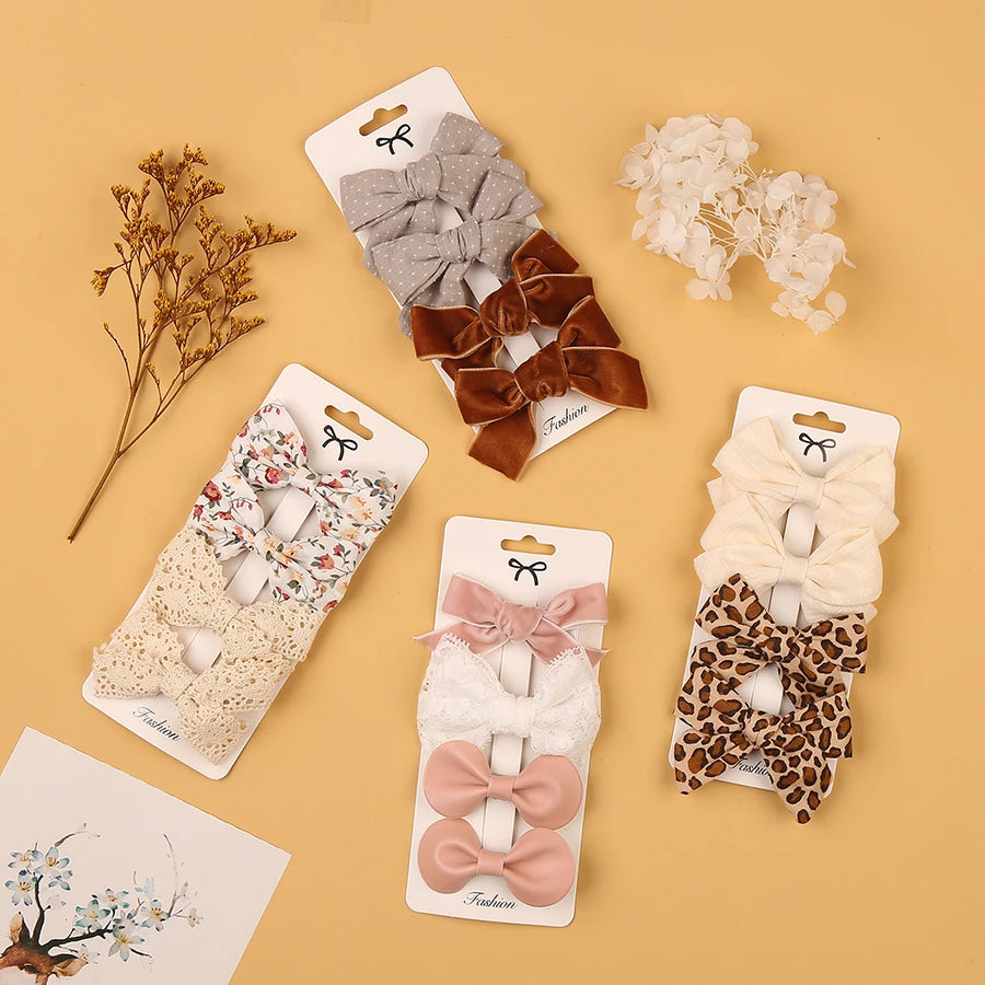 Leopard Dot Bowknot Hair Clip Set, product view 6