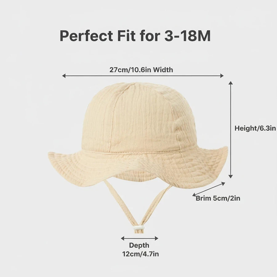 Adjustable Cotton Baby Bucket Hat, product view 6