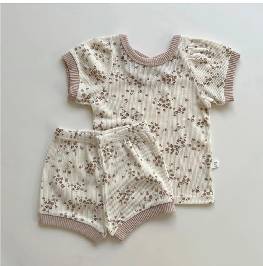 Floral Short Sleeve Romper Set packaging