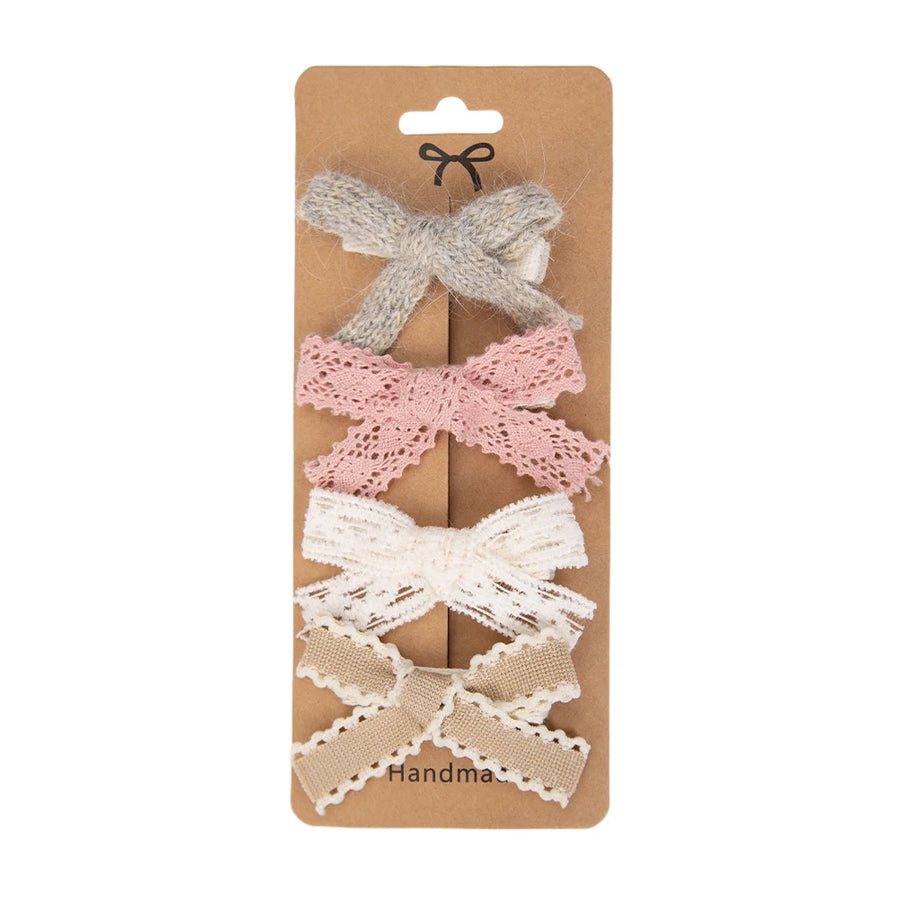Lace Trim Hair Bow Set, product view 7