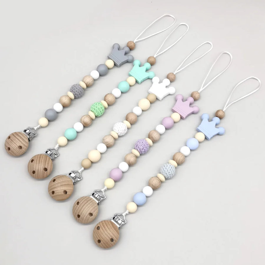 Wooden Bead Pacifier Clip, product view 4