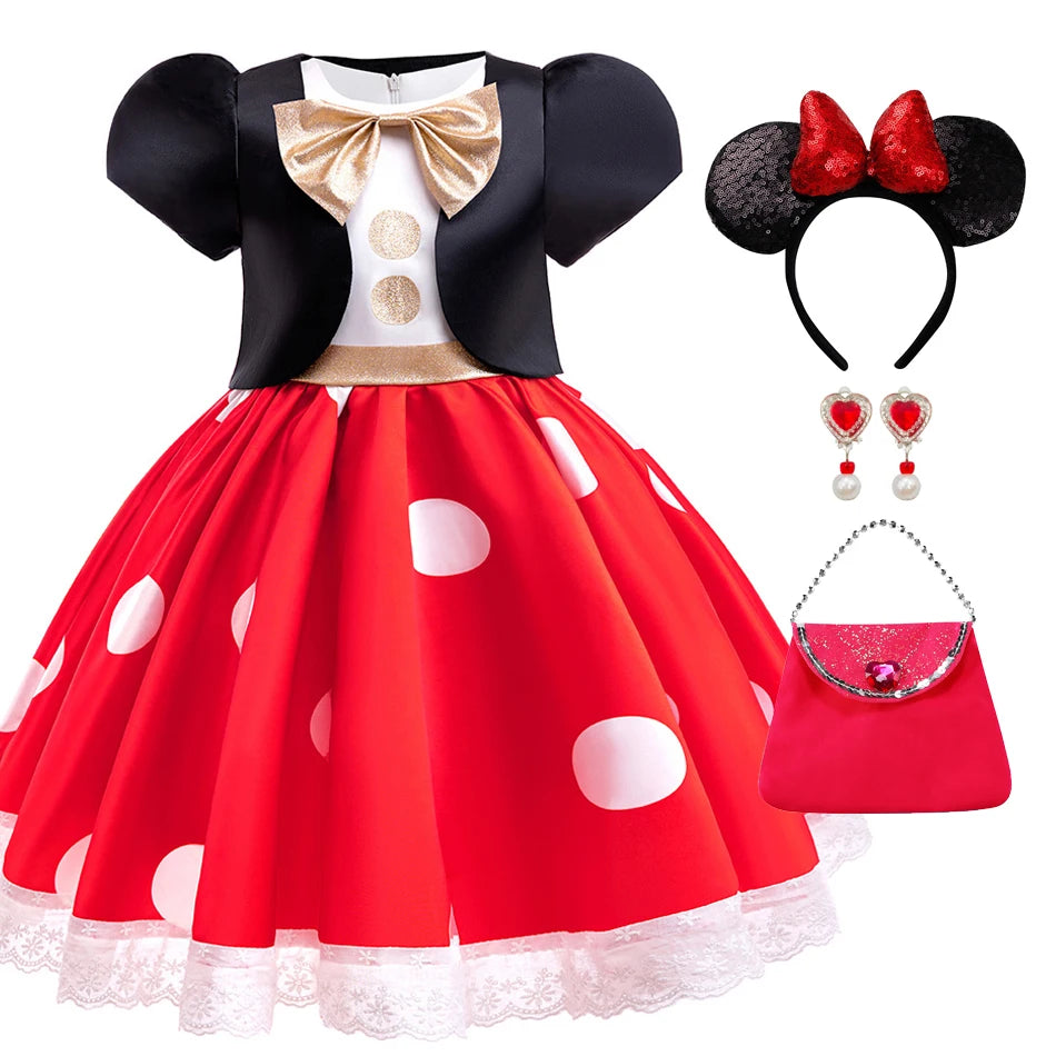 Polka Dot Bow Dress Costume with full accessory set