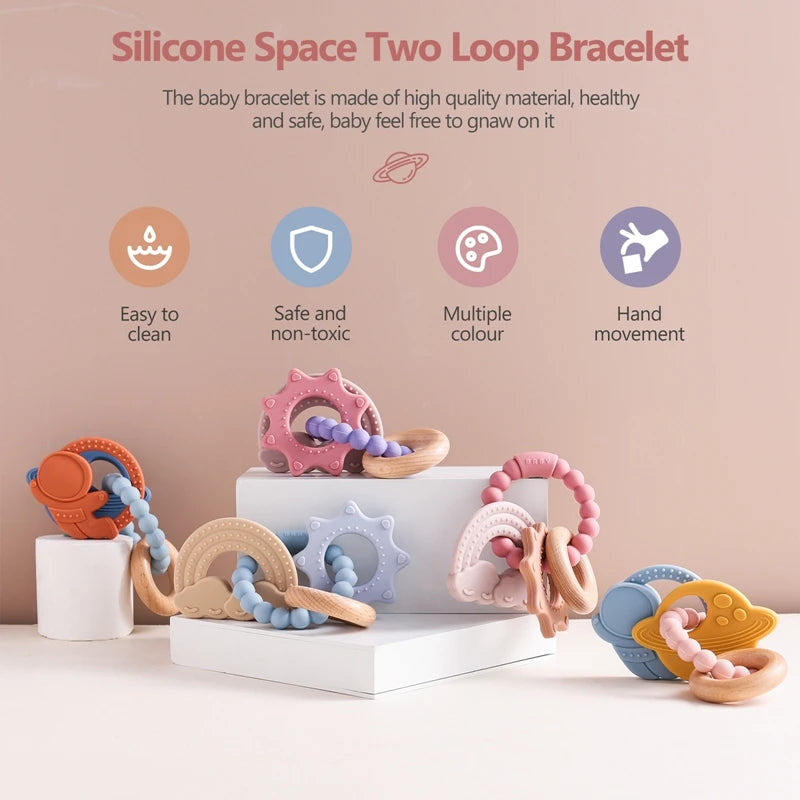 Silicone Planet Teether Bracelet, product view 3