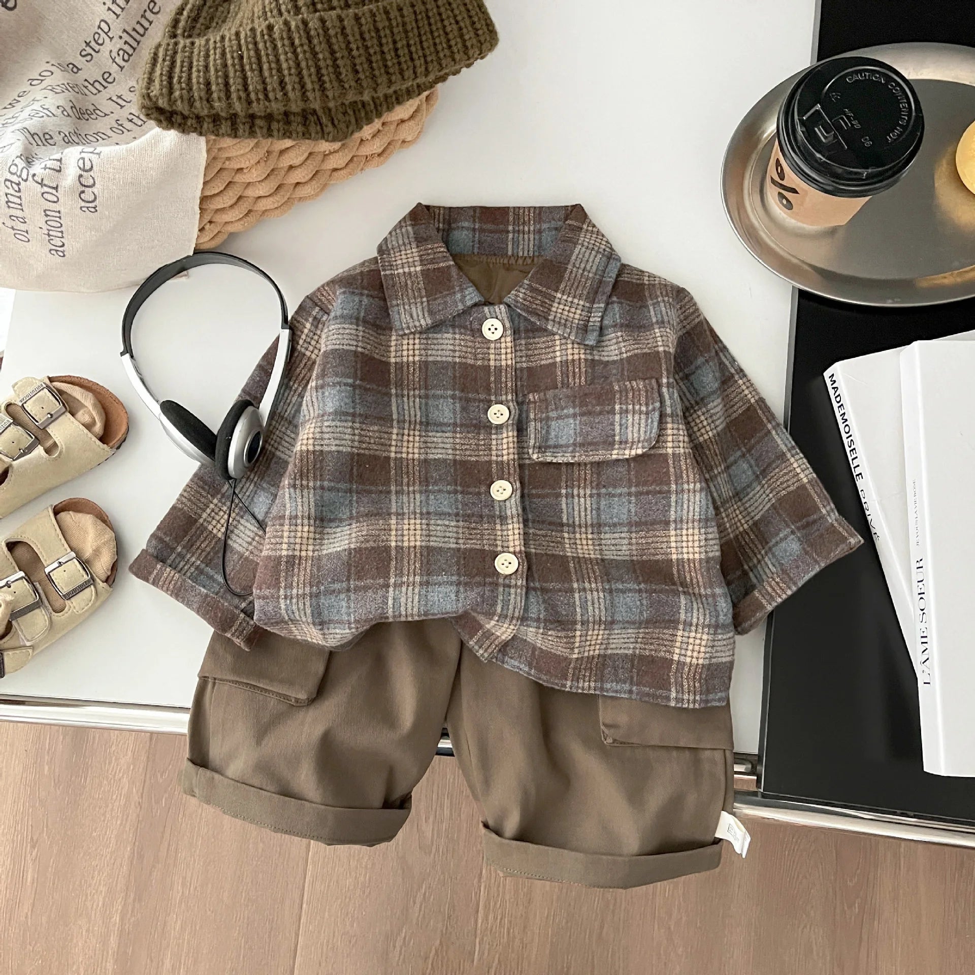 Loose Cargo Pocket Pants in Apricot front view
