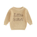 Toddler girl sweater with full-length sleeves and O-neck collar