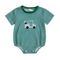 Striped Embroidered Baby Romper hanging display