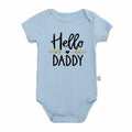 Hello Daddy Baby Announcement Romper with gift packaging