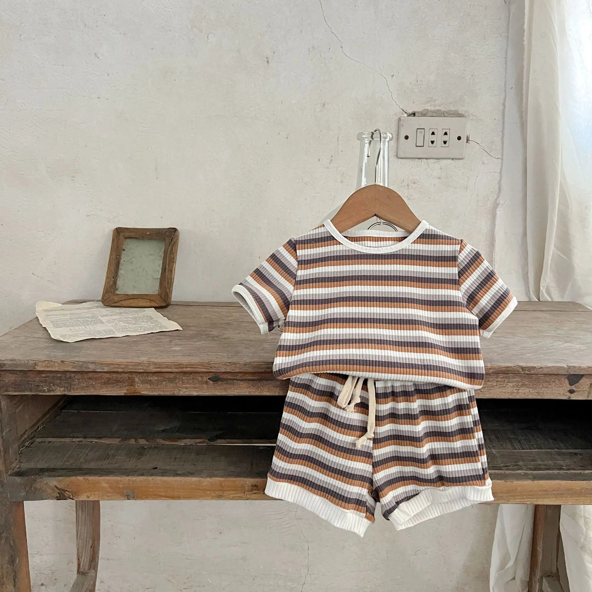 Striped Cotton Baby Pants Set