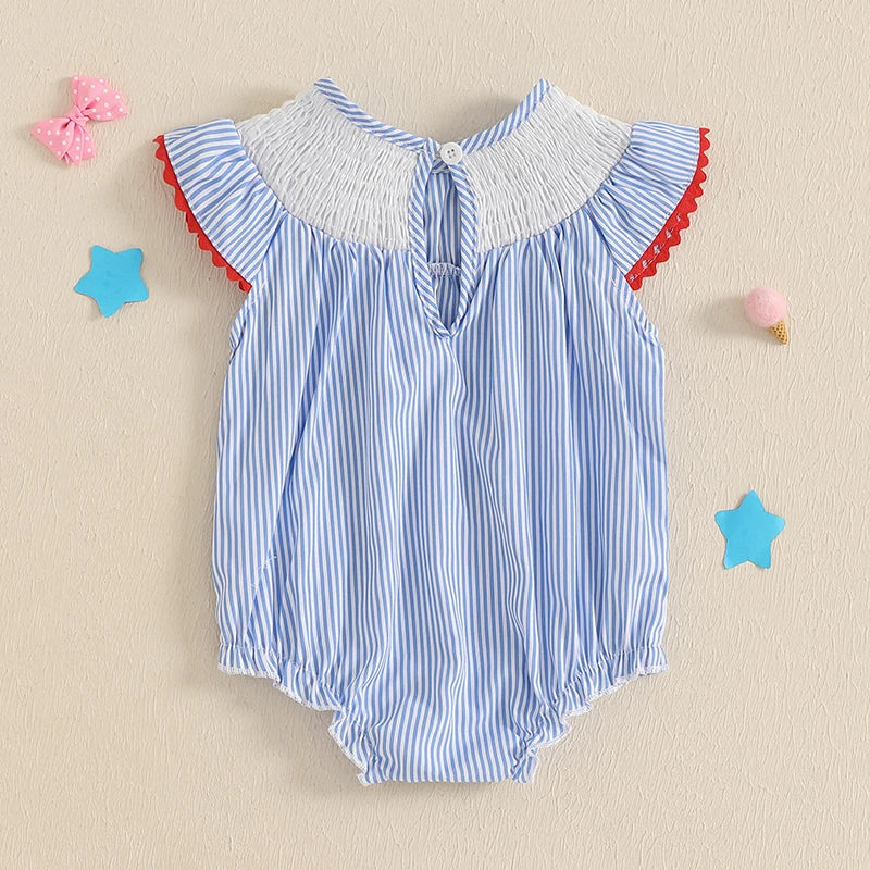 Starry Seersucker Smocked Romper