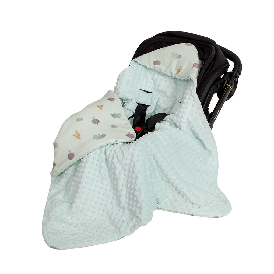 Windproof Hooded Baby Blanket folded showing hood