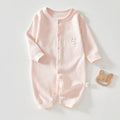 Baby wearing Cute Rabbit Knit Romper outdoors