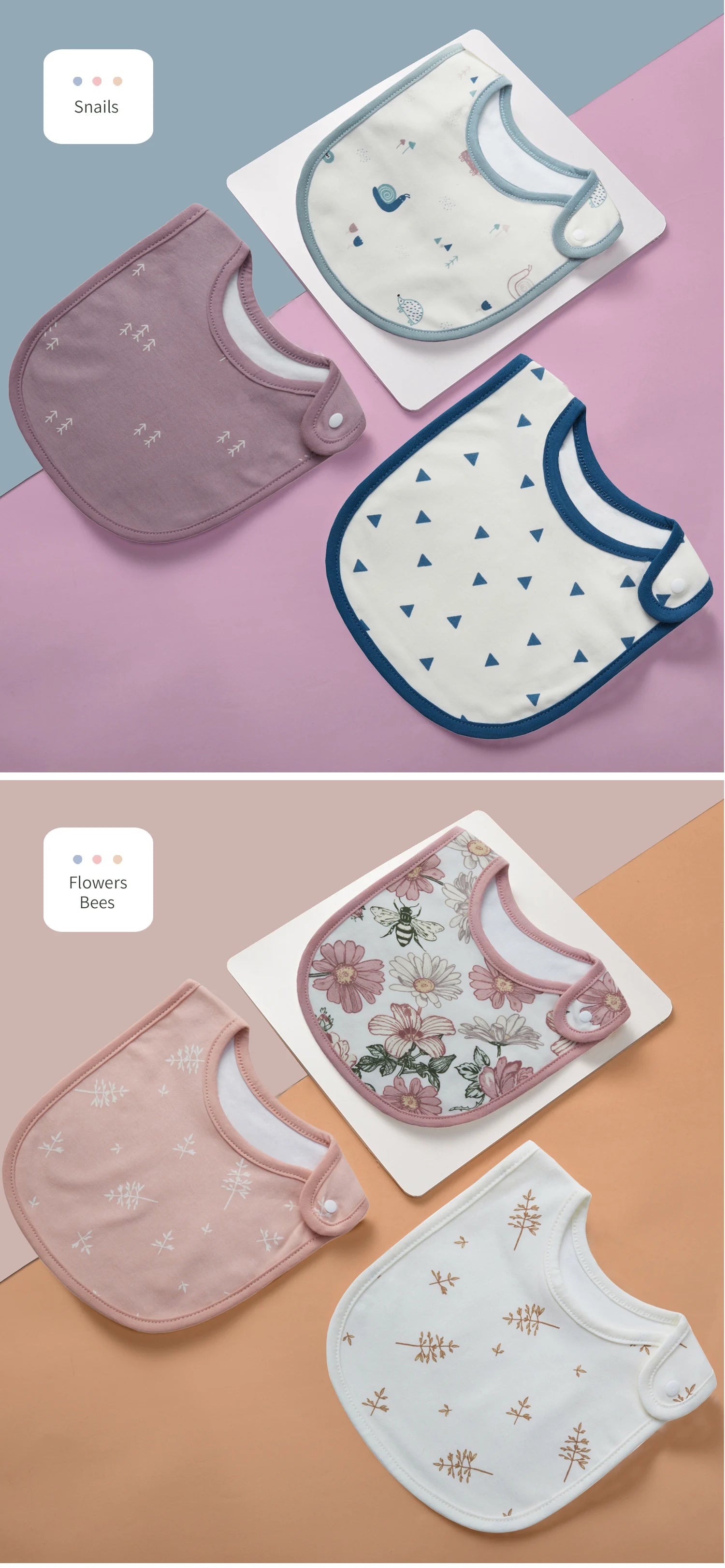 Everyday Cotton Bib Set – 3 Pack - Rainbow