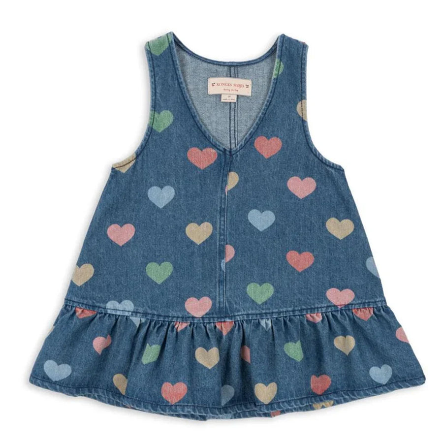 Petit Denim Coeur Ruffle Dress – product view