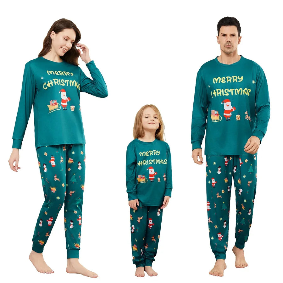 Merry Christmas Green Family Pajamas