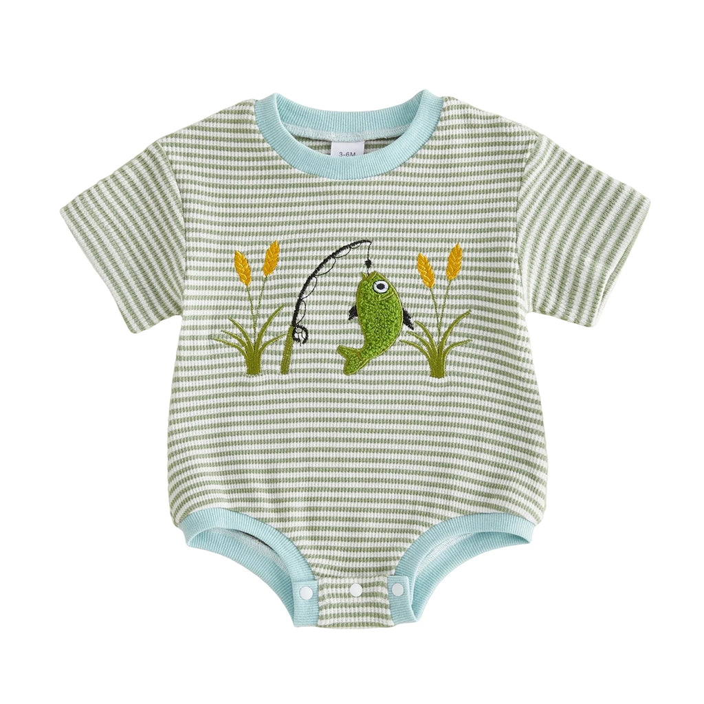Baby romper short sleeve and crew neck detail