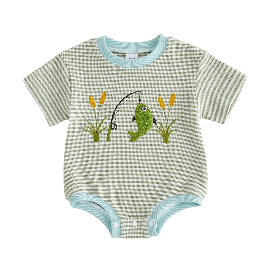 Baby romper short sleeve and crew neck detail