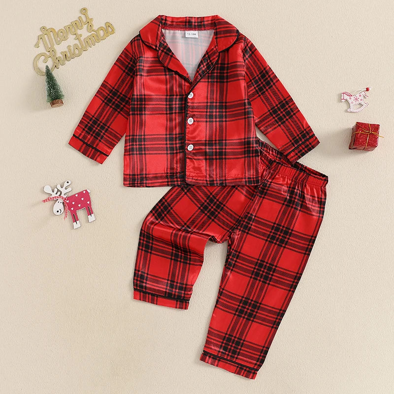 Kids’ Red Tartan Christmas Pajama Set