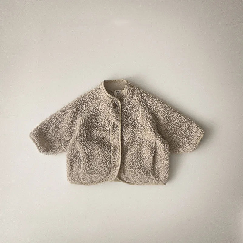 Velvet padded lining inside children's winter coat