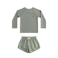 Printed long sleeve swimwear set with top and shorts for toddlers