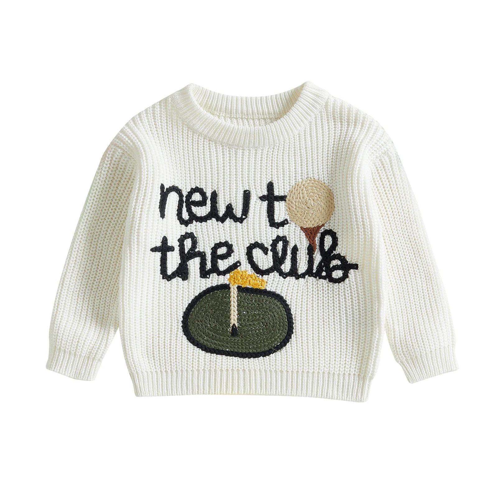 Baby Sweater Displayed on Model in Cozy Setting