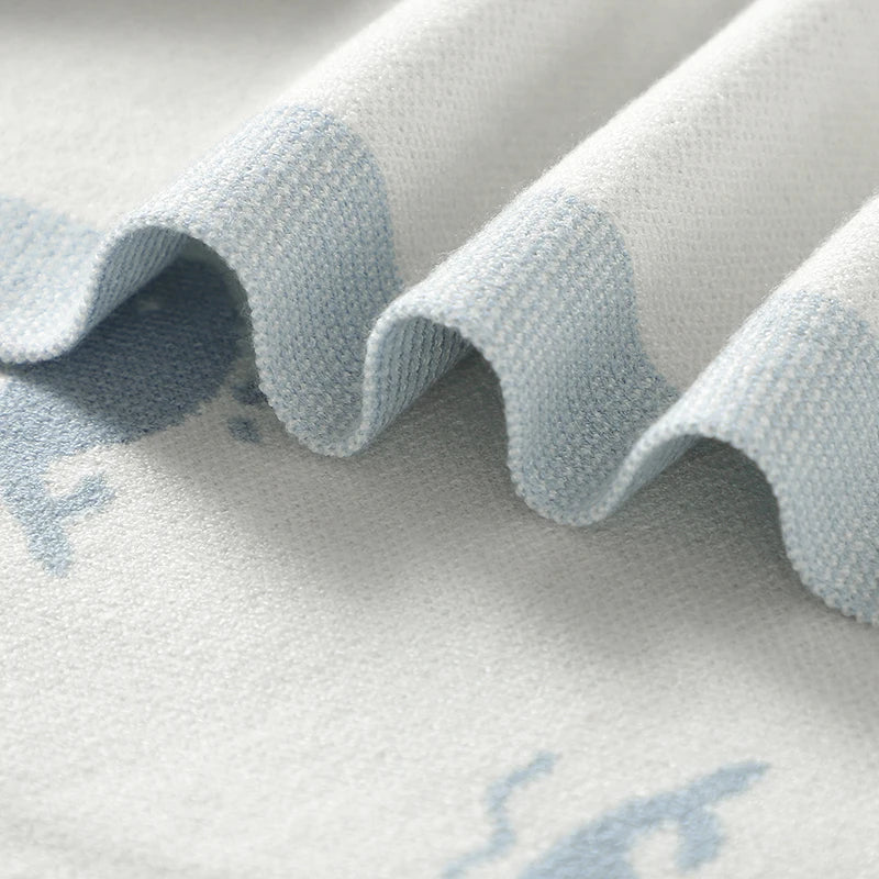 Cartoon Whale Knitted Baby Blanket