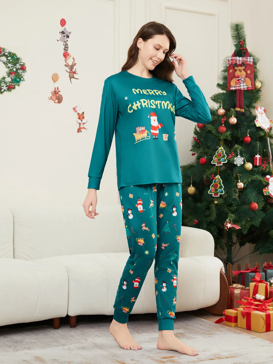 Merry Christmas Green Family Pajamas