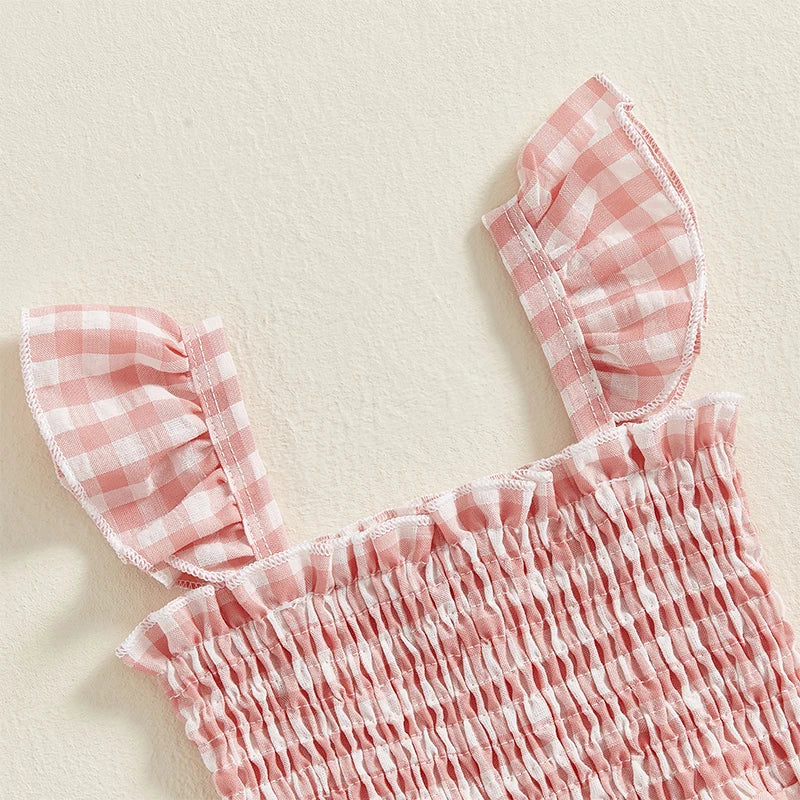 Vichy Ruffle Gingham Jumpsuit – detail 4