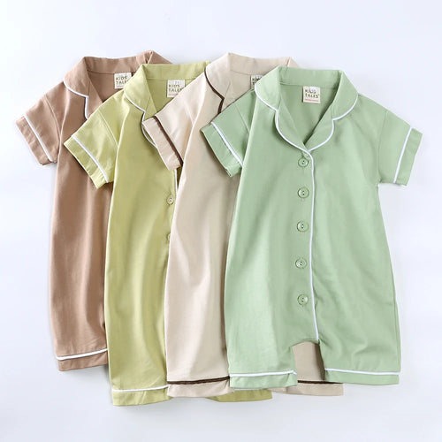 Classic Button Pajama Romper, product view 2