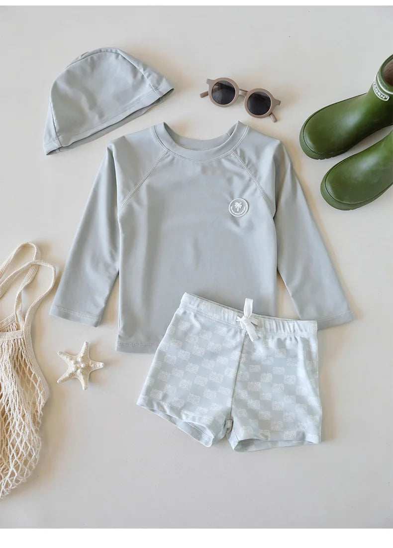 Printed Long Sleeve Swimwear Set for Toddlers by GentleNest