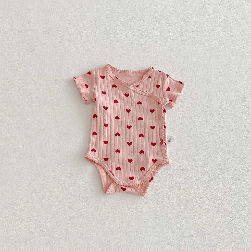 Printed Short-Sleeved Baby Bodysuit fabric texture