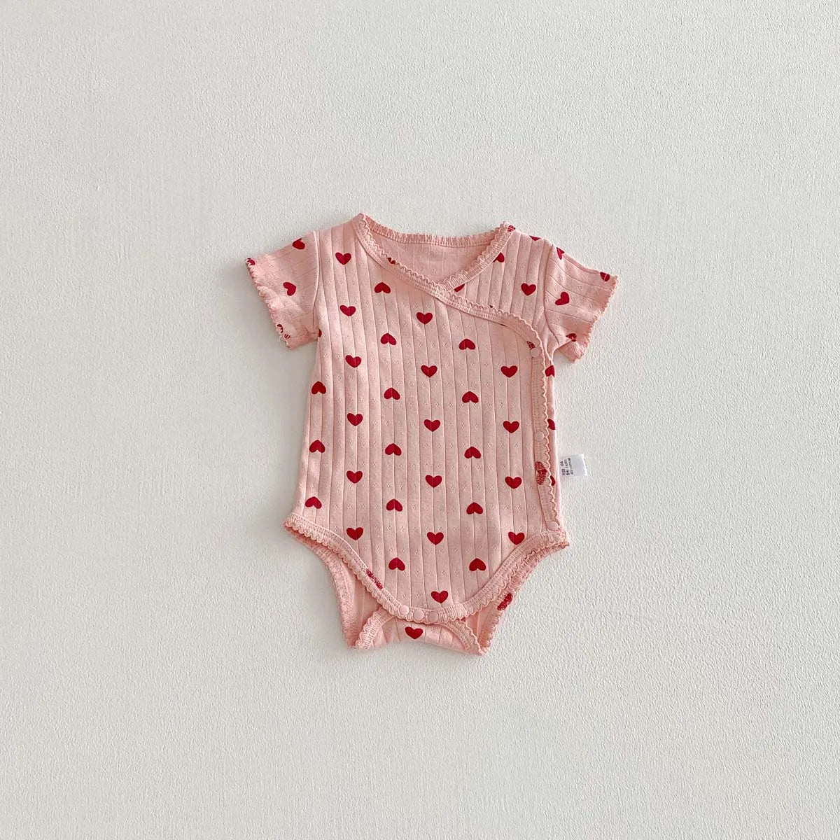 Printed Short-Sleeved Baby Bodysuit fabric texture
