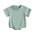 Short Sleeve Solid Color Infant Bodysuit Jumpsuit