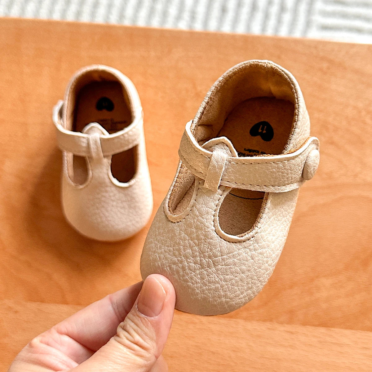 Beige Soft Sole Baby First Walkers