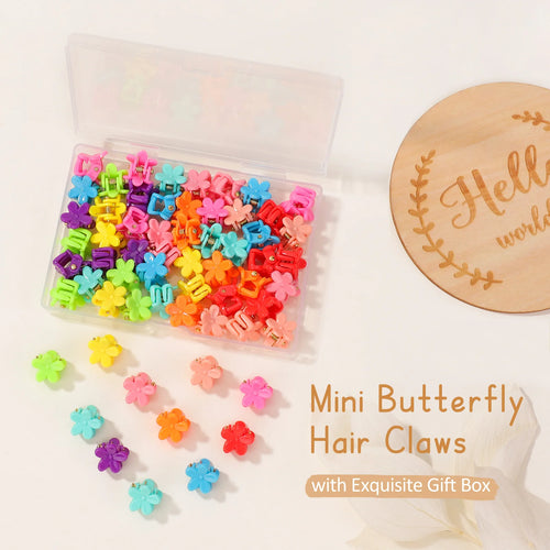 Mini Cartoon Hair Clip Set with Floral and Cartoon Designs