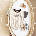 Casual Embroidered Button-Up Baby Romper