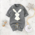 Knitted rabbit romper with full sleeves for baby