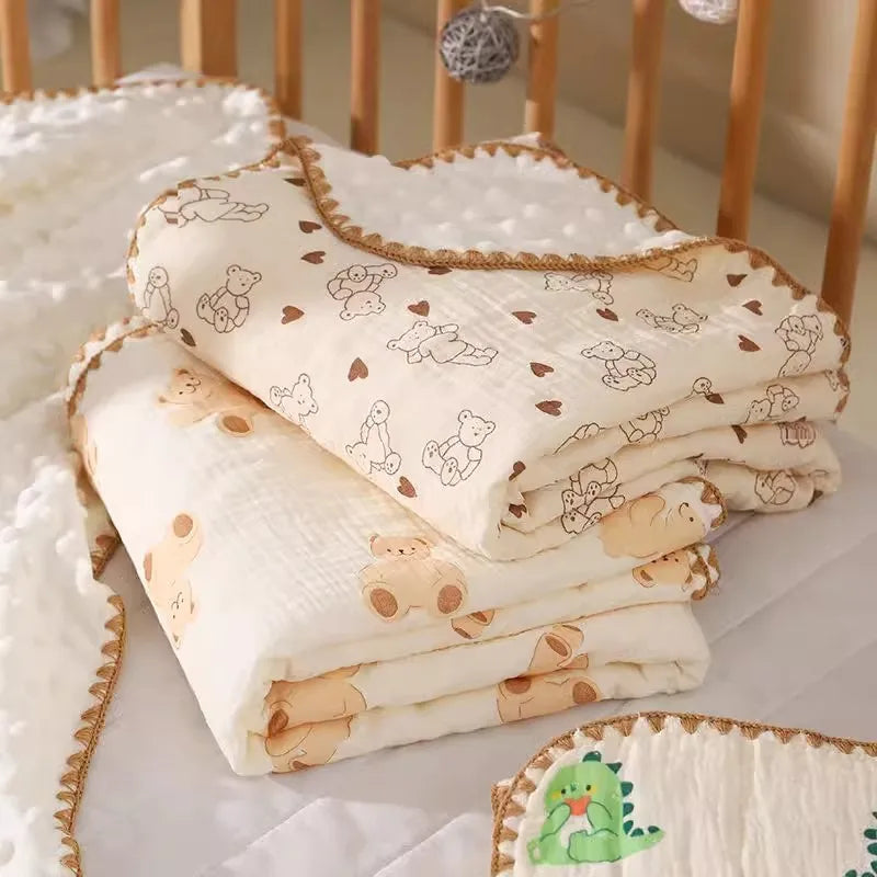 Double Dot Lined Baby Blanket, product view 4