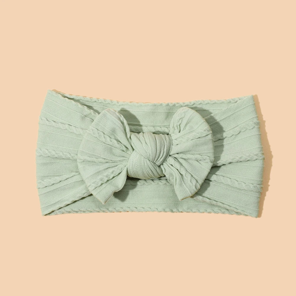 Bow Print Baby Headband Set