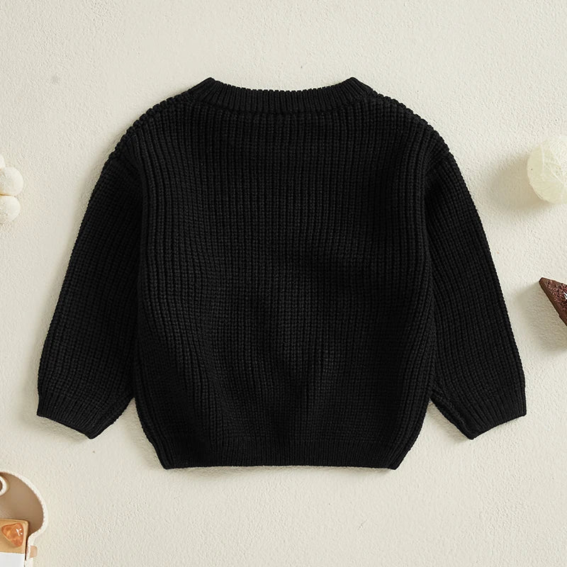 Baby wearing Letter Embroidered Knit Sweater