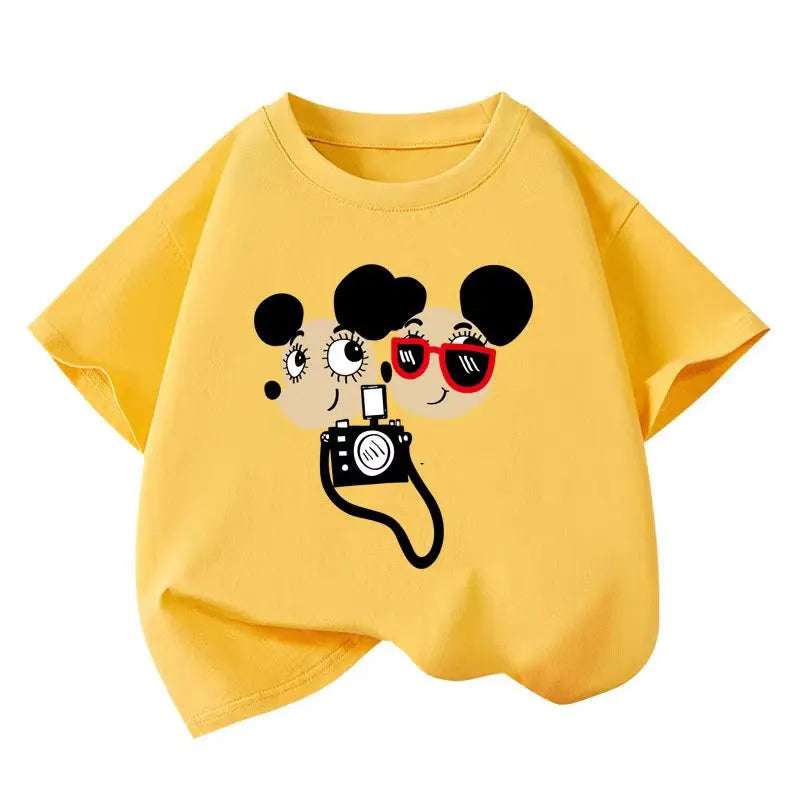 Kids’ Cotton-Blend Graphic School Tee – Neutrals