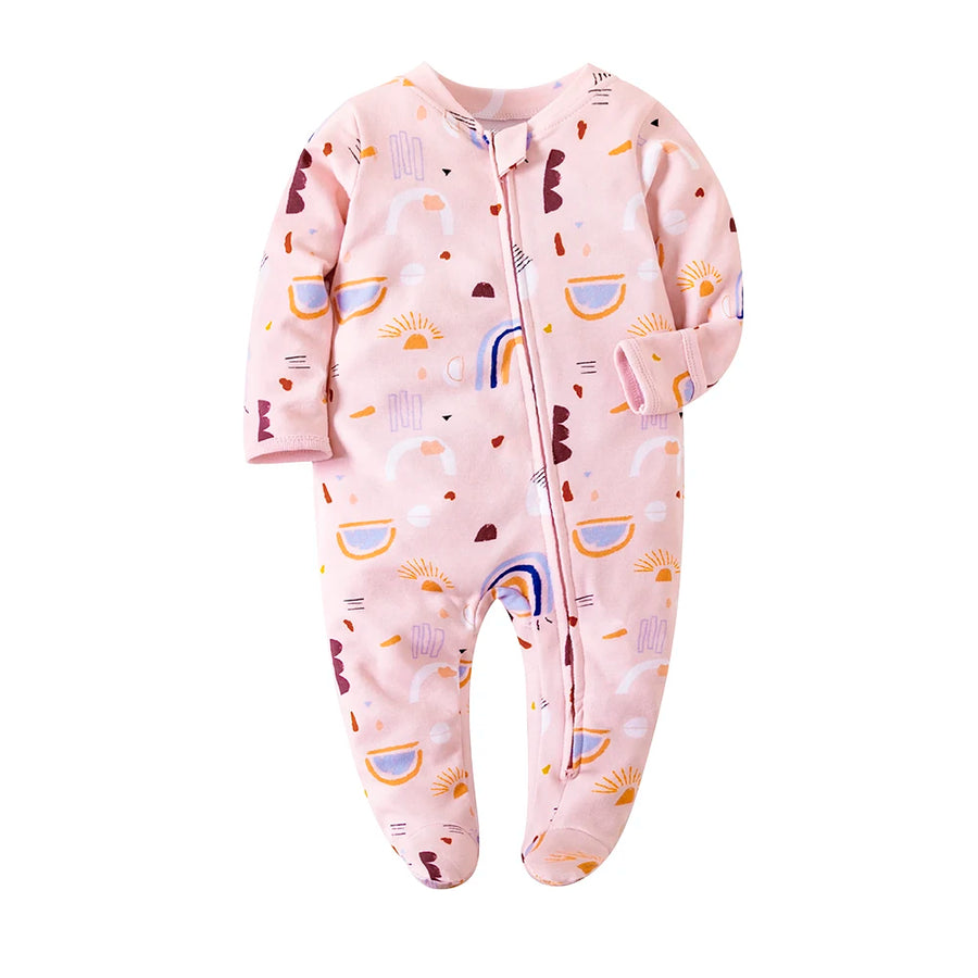 Solid White Footed Romper, product view 8