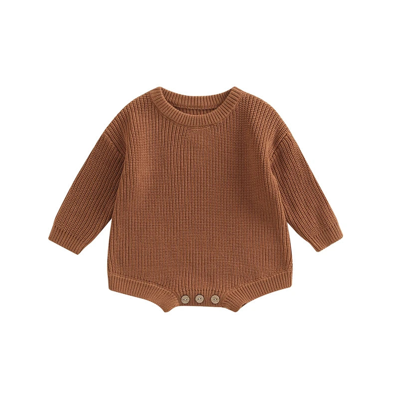 Knitted Long Sleeve Baby Romper, product view 9