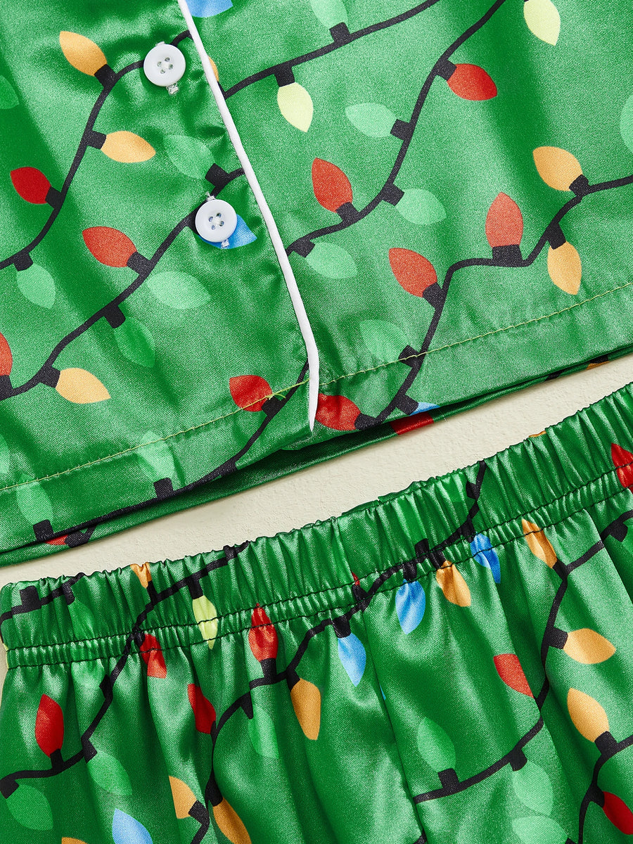Holiday Lights Satin Pajama Set