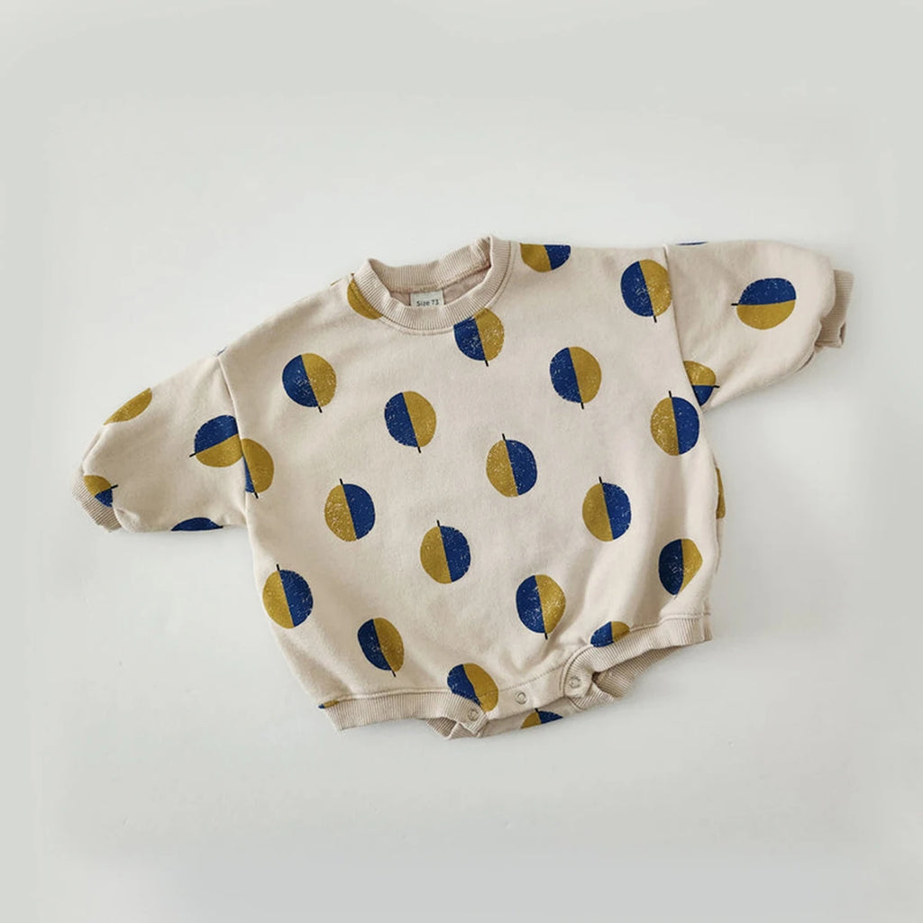 Balloon Print Sweatshirt Romper